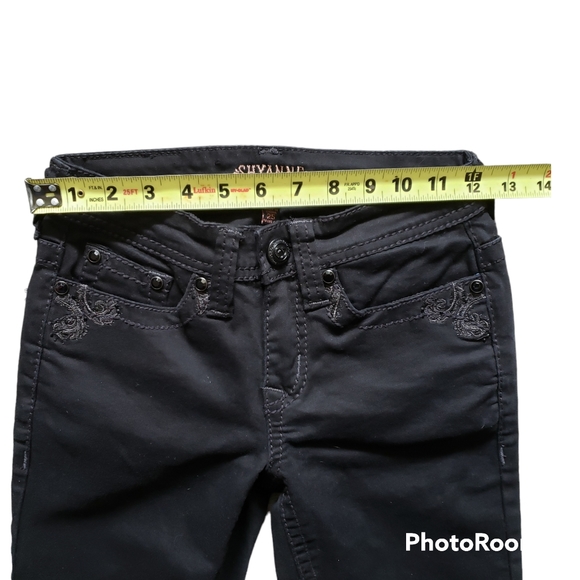 Shyanne Western Rodeo Black Skinny Jeans Embroidered Embellished Pockets Size 25 - Picture 7 of 9